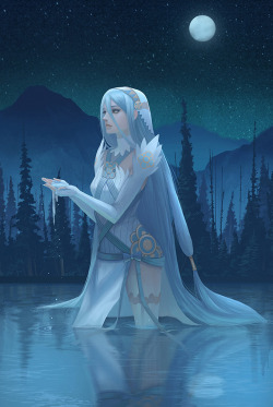 yagaminoue:  Started playing the last path for Fates, so I wanted to paint Azura! 