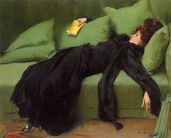 spookydarlablack: marzipanandminutiae:  art-is-art-is-art: Young Decadent, Ramon Casas what a fucking mood  me after i do literally one thing 