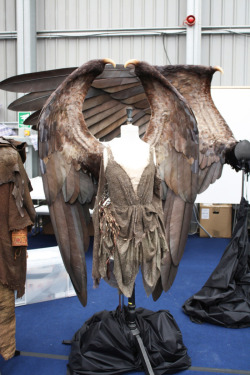 hannahcarbons:  key-feathers:  Practical wings created as a starting point for the CGI ones on Maleficent!  I want to try and create a pair of wings of this size (personal project ;) ) These photos are a great inspiration! Source: http://disney.wikia.com/