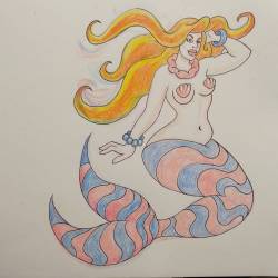 Mermaid flash. #ink #coloredpencil #mermaid  (at Empire Tattoo Quincy)