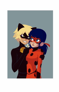 itty-bitties-posts:  Another ladybug and cat noir doodle.