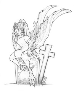 avialace:  Line art of the Harpy Queen I never colored.  Anyone is free to color it if they like but no one’s free to take full credit for it. 