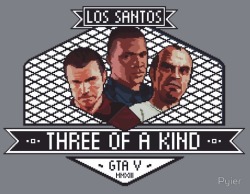 geeksngamers:  GTA V: Three of a Kind Pixelated - Submitted by Spacecowboypyier Available for sale at RedBubble