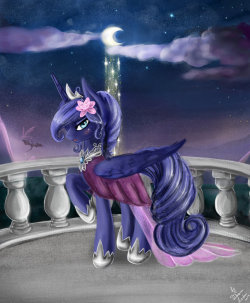 equestrian-diarchy:  Princess Luna: Mother of Night by Wilvarin-Liadon  =o Ooo~