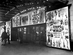  STRIPS AROUND THE WORLD  •  SINNER-AMA BURLESK Vintage photo from 1953 highlights the marquee of the ‘TIMES Theatre’; located at 8th Avenue &amp; 41st Street, in New York City..    &ldquo;HOT MUSIC&rdquo; and &ldquo;LOW Comedy SKITS&rdquo;!!