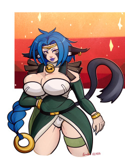 keirakain:  Commission for Mitatell of their character Maru dressed as Aisha Clan Clan for Halloween. Featuring bonus milfy Aisha version too! 
