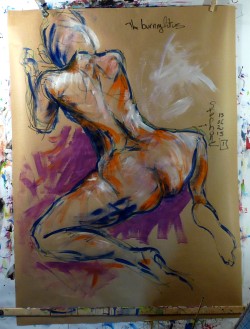 couleur-stephane:  That is 2 painting from the same pose you can see in  theburninglotus  blogthe first one is photographied at two moment of the painting time , the result was not so good for my eyes.. then i decided to do it again .. you can read