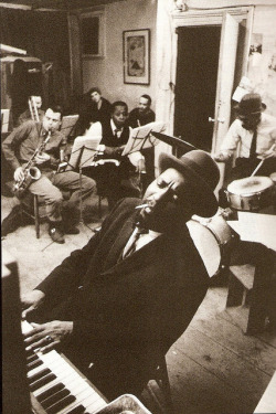 jazzatlincolncenter:  indypendent-thinking:  Thelonious Monk (1959) Rehearsing in a New York loft with saxophonists Phil Woods and Charlie Rouse.   (via Thelonious Monk (1959) | Flickr - Photo Sharing!)  This Day in Jazz: Pianist/composer Thelonious