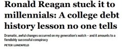 wes-stoodis:  lokicolouredglasses:  imathers:  abraxuswithaxes:  smallrevolutionary:  trungles:  shorterexcerpts:  styro:  salon:  Ronald Reagan pretty much ruined everything for millennials.   fuckin’ ronnie  I try and bring up how he ruined free in