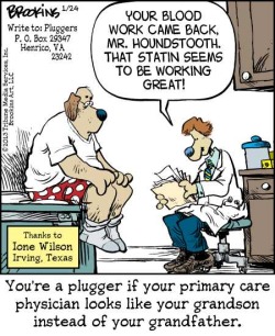 Another Pluggers strip! While I don’t understand why we often see them in their underwear at the Doctor’s office, it still gives us a nice view of Mr. Houndstooth’s boxers! 