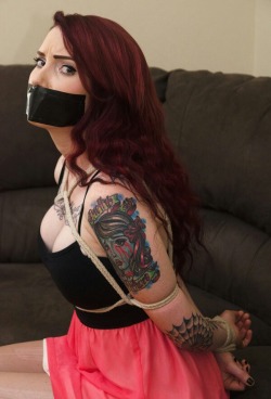 sensualhumiliation:  Goth girls can be also cute captives !!