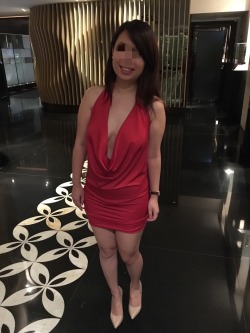 slutty-asian-hotwife:  On request by some of the followers, reposting my slutty whore wife wearing this hot revealing red dress to clubbing, like a paid whore.  Slutty-Asian-hotwife.tumblur.com