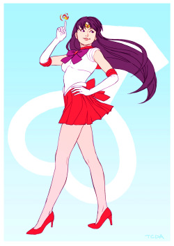 thischickdoesart:    My weekly fanart challenge. Sailor Mars makes 3/5 scouts so far!  COMMISSIONS: OPEN   
