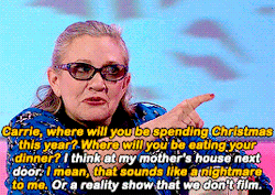 megans-fox:   Carrie    Fisher    being    an    absolute    treasure    in    “8    Out    Of    10    Cats.”     