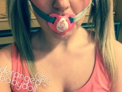 prettybabywhore:  derangedbabydoll:  derangedbabydoll:  Learned how to make a paci gag for when I talk too much and Daddy tells me to shut up.  Thanks to little-miss-frisky ꒰⑅•ᴗ•⑅꒱  I can’t believe how many notes this has.  Aww this is