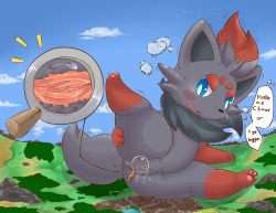 Zorua Macro Growth- Compensation Work Type. Include Sketch&gt;words above magnify glass-Gripping/squeeze sound &gt;w&gt;; Drip sound in smaller mag glass.  *apology if angering