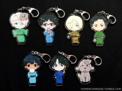yoimerchandise: YOI x A3 Acrylic Keychains (Vol. 3) Original Release Date:October 2017 Featured Characters (7 Total):Viktor, Yuuri, Yuri, Otabek, Phichit, Seung Gil, Makkachin Highlights:The characters are ready for a Japanese festival in their yukatas!