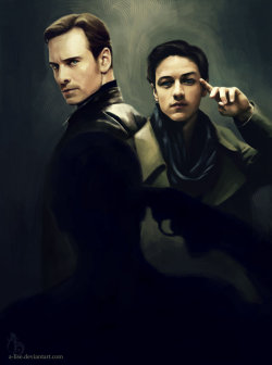 alice-blake-art:  Bad things come in twos. Erik / Charles. XMFC Yeah, them again :D What can I do? I just can’t resist painting my favourite characters ;) So I’ve been thinking about some dark alternative universe where Charles accepts Erik’s offer