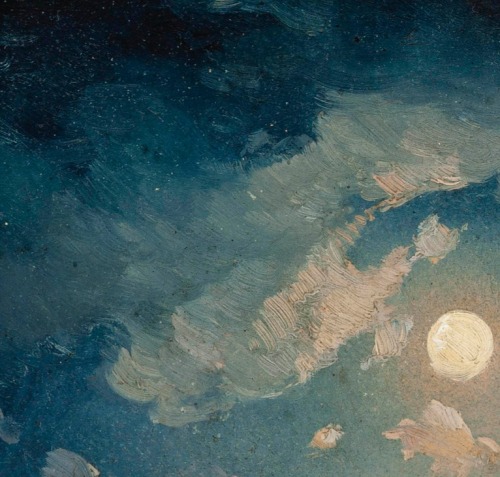detailedart:Detail: Vessels before Vesuvius at night, by Ercole Gigante (Italian, 1815-1860).