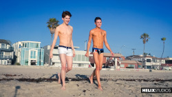 Making Waves&hellip;&hellip;.. Dustin Gold and Jack Rayder kick off their California vacation by heading from the beach house straight down to the water for a quick dip. The ocean may be cold but it can&rsquo;t stop these two hot bodies from making waves