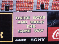 vuov:  &lsquo;Raise boys and girls the same way&rsquo; - Jenny Holzer, Instillation, candlestick park 1987 