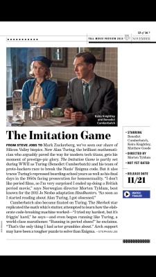 Britishmenarehot:  Entertainment Weekly About The Imitation Game 