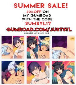 Limited time sales on my gumroad! Everything is 30% off using the code!https://gumroad.com/justsyl
