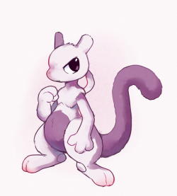 rumwik:  (Ko-fi doodle) A fuzzy mewtwo for ribbonfly     You can get a drawing too, for just ผ! Check out my ko-fi page!   
