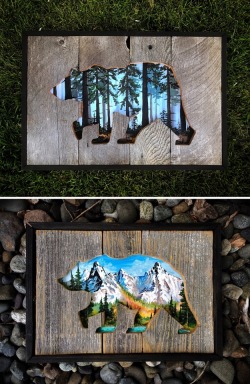 the-dued:  sosuperawesome:  Art Framed in Reclaimed Wood by Faith Montgomery on Etsy See our ‘painting’ tag  Follow So Super Awesome: Facebook • Pinterest • Instagram   SAAAAWWWWWEEEEEEEETTTTT   These are badass! 😍