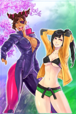 h-wallacepires:Laura and Juri costume swap - Commission for Richard
