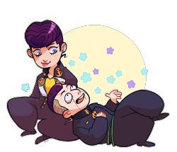 purmu:  It all started with a simple desire to draw Josuke’s dang fine lips and suddenly oku was there too. It’s transparent btw 