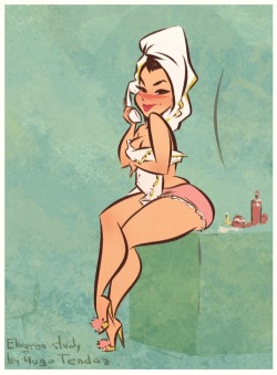 hugotendaz:    Gil Elvgren Cartoony PinUp StudyYa’ll heard about the bathroom selfies, but bathroom studies are much more fun. Especially if there’s a hot girl inside, then you can get both :)  Newgrounds Twitter DeviantArt  Youtube Picarto Twitch