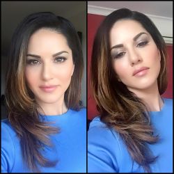 Simple pretty blow dry with side part by @tomasmoucka and blue toned eyes and pale pink lip by @nitashawahi loved this you two!! by sunnyleone