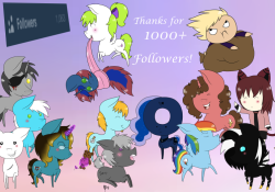 askug:  asklickylick:  Oh my god it’s finally finished, this took forever.People whoareinthisdrawing: Luna Bagel (Who just started following me)Rainbow Dash’s Mailbag (Who also just started following me)Banana PieSweet Disaster (Go follow this