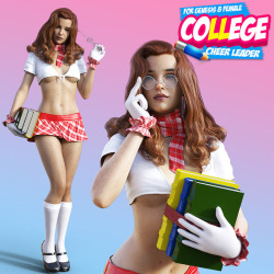 powerage has a brand new school girl outfit to give your smart ladies some style! Ready for Genesis 8 Female and Daz Studio 4.9+! Check the link for more!College Cheerleader For G8Fhttp://renderoti.ca/College-Cheerleader-For-G8F