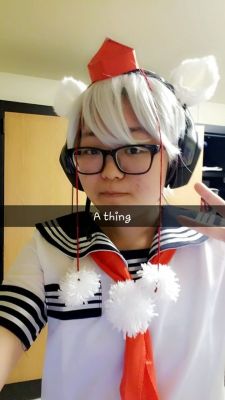 wolf-girls-going-awoo:  wolf-girls-going-awoo: My friend and streamer did a school girl momiji cosplay for her stream today! Go follower her tumblr yousuke-chan and her stream at chibikip!   Decided to reblog.