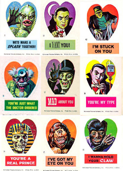vintagegal:  Vintage Valentines: Universal Horror Valentine stickers