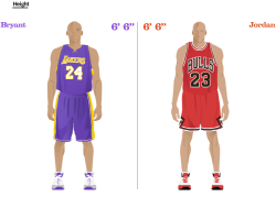 dope-kulture:  thelakersshowtime:  Comparing Kobe and Michael’s physical attributes. via The Los Angeles Times  This is cool