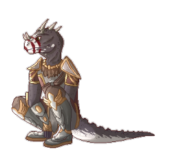 pee-bee-and-draw:  @lemonpls‘s handsome argonian boy Geedal  fun fact: this armor is from the time when we defeated the fungal grotto dungeon with only the two of us B) 