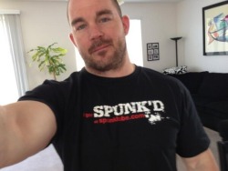 gonakedmagazine:  TAKE THE SHIRT OFF OF STR8CAM JEFF’s BACK You want this shirt? You have have it right off of Jeff’s back. Our buddy, Jeff, maker of Spunk Lube, is ready to either give you a nice, sweaty shirt, or give you a new, clean one (your