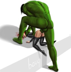 rule34world:  &ldquo;Don’t make me horny, you won’t like me when I’m horny.&rdquo; By Bauq (Black Widow and Hulk)http://therule34.net