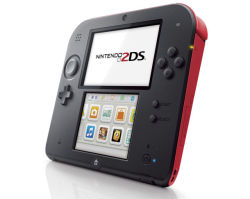 thankyoucorndog:   bryko:   tinycartridge:   Not a joke, not a mock-up: Nintendo 2DS ⊟ Coming out this October 12 (alongside Pokemon X/Y) for 贡.99.   what the fuck   “Imagine a standard 3DS laid all the way flat, and with the depth slider all the