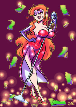 gray-eggs-n-ham:Commission for @javidluffy ! Nami dressed as Jessica rabbit at a casino B)she’s just dazzling**Commission Info**