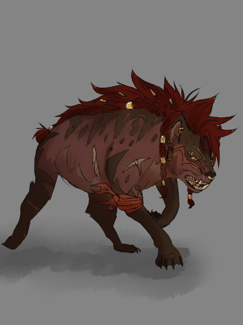 jen-iii:Brutaak got Poly-morphed into a Hyena in todays session but that didnt stop her from snapping a fey dragons neck!!!