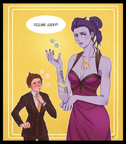 robohero: how much are you willing to bet? Widowmaker from the “Masquerade” Comic (feat. Suit!Tracer) — Twitter | Patreon | Ko-Fi 