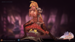 venusnoiregames:  Jessika’s Curse is an adult roguelike game which recently started  development. The game features deep turn-based combat, erotic  Battle-Lust animations and good dose of geeky humor. The game is  currently on Patreon and looking for