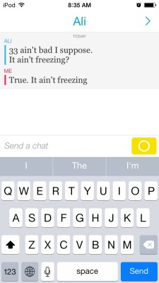 My friend sent me a snap of himself chilling in Brisbane in 94 degree weather. I sent a snap back.