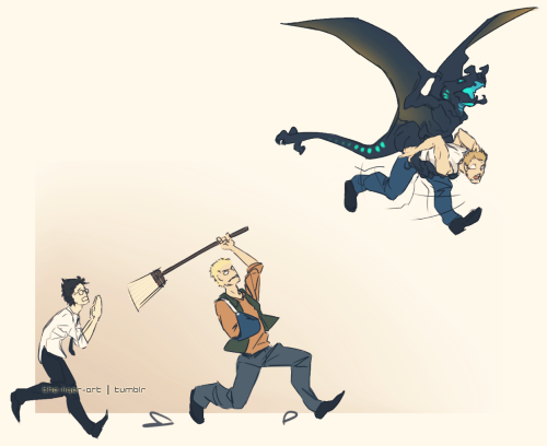 the-liger-art:  Pacific Rim post event AU where Newt uses salvaged Kaiju DNA to clone tiny pet versions in his lab. 