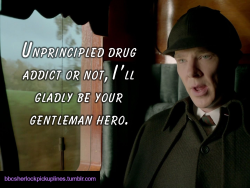 â€œUnprincipled drug addict or not, Iâ€™ll gladly be your gentleman hero.â€