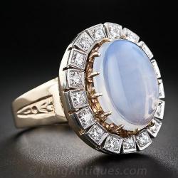 Thejewelryvault:  Creator: Unknown, Circa 1930-40S Stone(S): Blue Flash Moonstone,